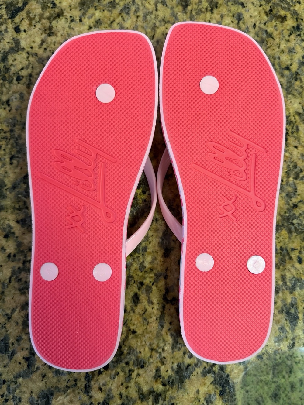 Lily Pulitzer Sandsational Square Toe Flip Flops. - Picture 2 of 4